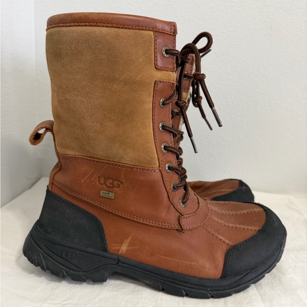 Ugg Butte Vibram waterproof boots lace up brown size 8.5 - Picture 13 of 16